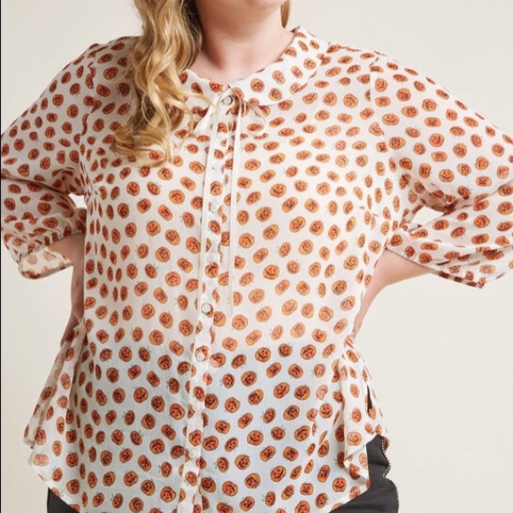 ModCloth Pumpkin Blouse